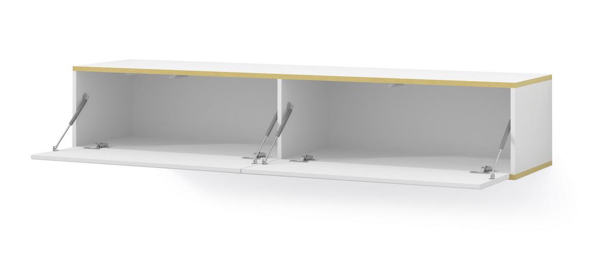 TV LOWBOARD Weiß, Gold 180/33/40 - Weiß, Holzwerkstoff (180/33/40cm) - RAUMHIRSCH FURNITURE