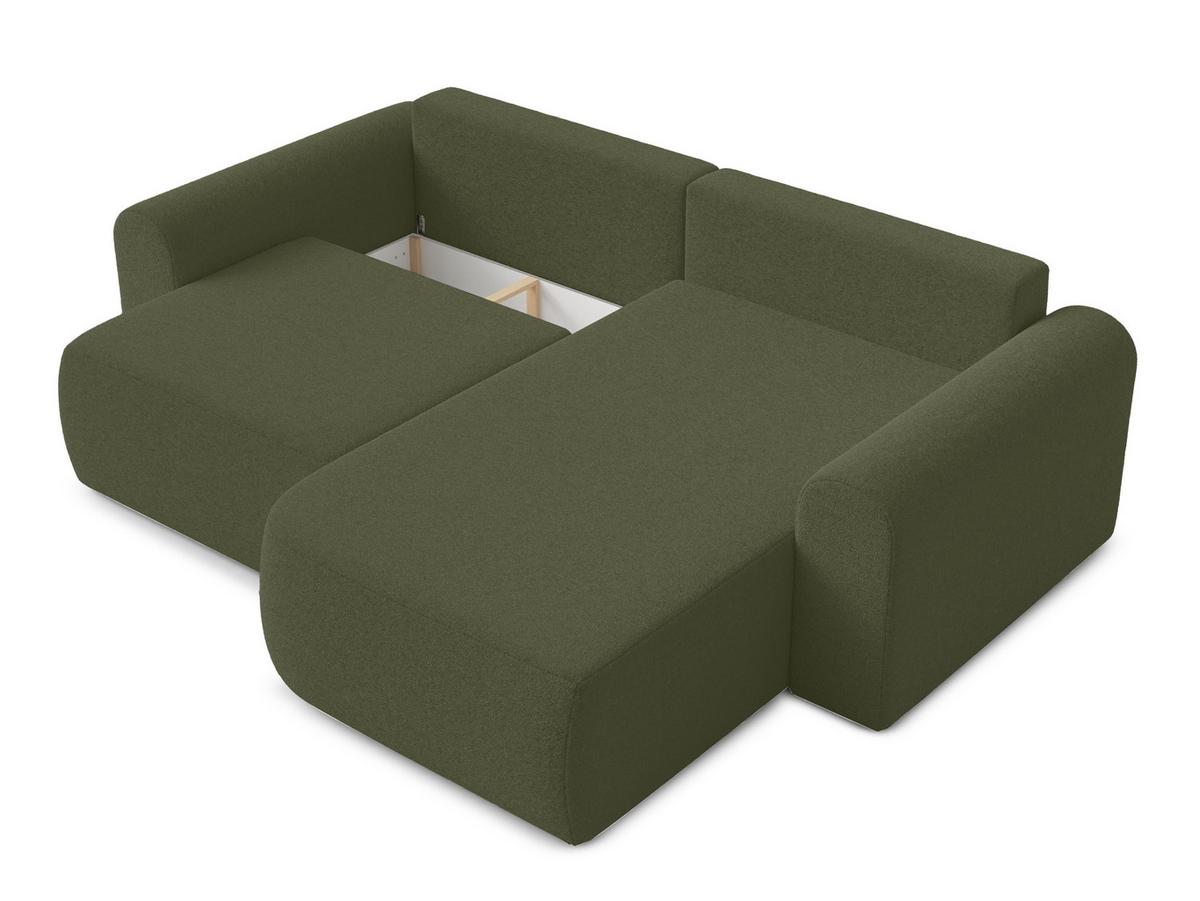 ECKSOFA L Form Otterton Olivgrün 250/180/95 cm Rechts mit Schlaffunktion - Schwarz/Grün, Kunststoff/Textil (250/180cm) - AX Living