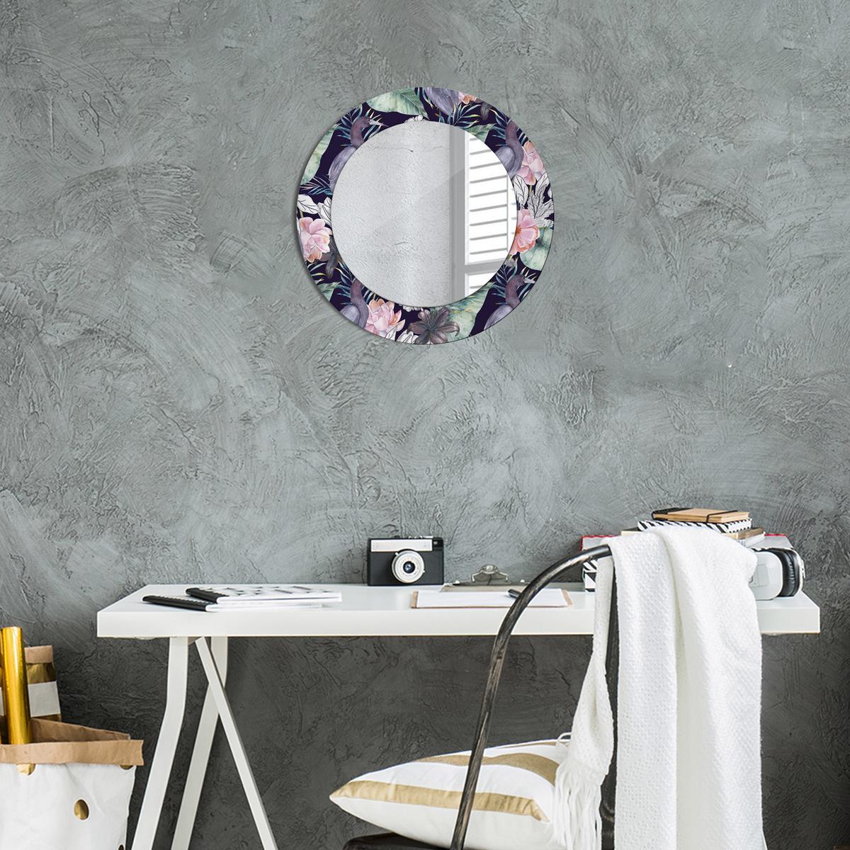 SPIEGEL Rund Ø 50 cm mit Aufdruck - Multicolor, Glas (50/50/0.4cm) - Wallfluent