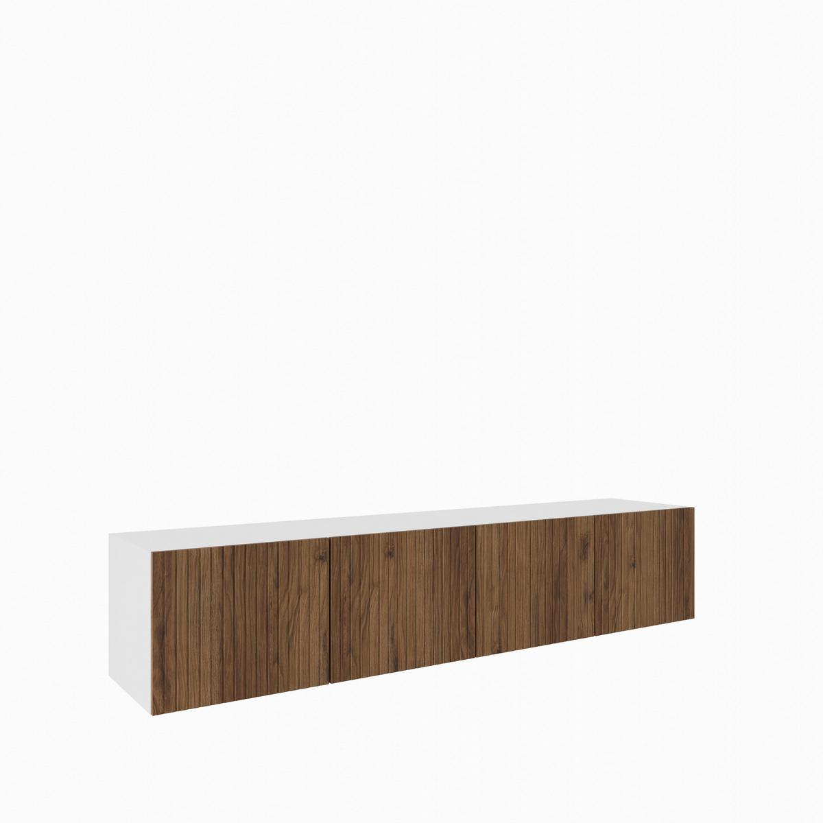 LOWBOARD LIVO 200/41/40 cm, Hängender TV-Schrank Weiß / Eichefarben - Eichefarben/Braun, Holzwerkstoff (200/41/40cm) - MASSENO