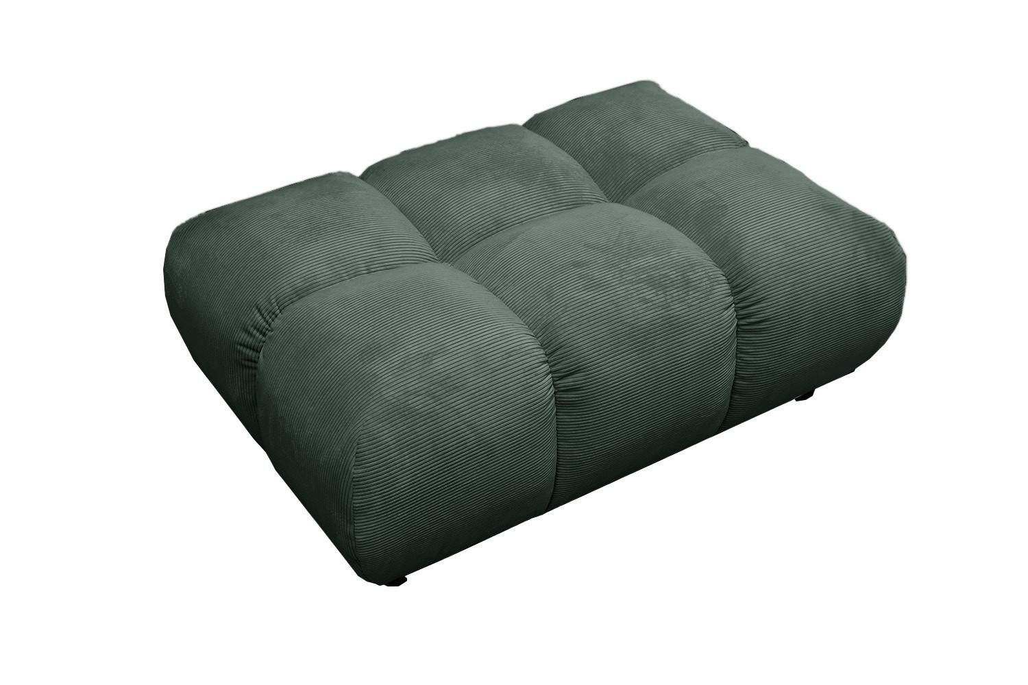 HOCKERBANK VIVIEN Smaragdgrün Cord - Smaragdgrün, Textil (108/41/73cm) - KAWOLA