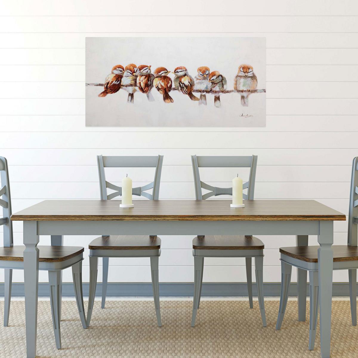 ÖLGEMÄLDE 120/60 cm - Braun/Grau, Holz/Textil (120/60cm) - KUNSTLOFT