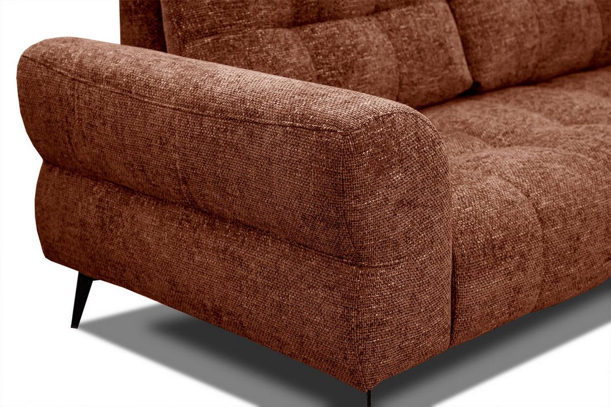 ECKSOFA SALVINI 5-Sitzer, dunkelorange - Dunkelorange/Schwarz, Holzwerkstoff/Textil (292/158cm) - Wozimo