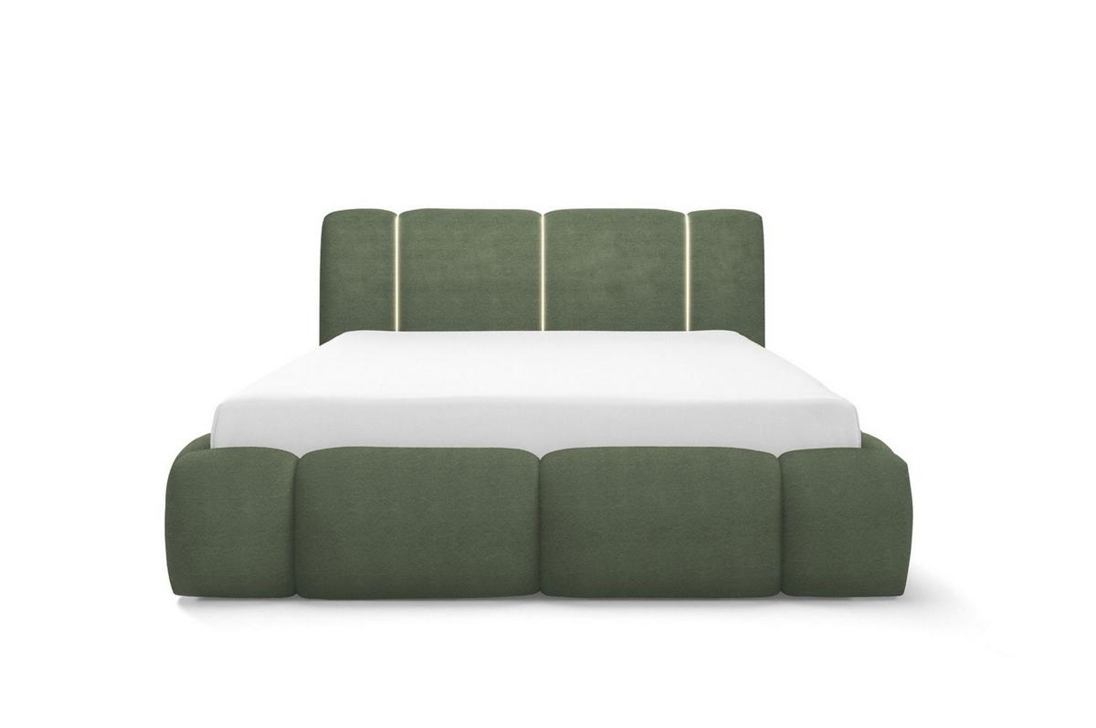 POLSTERBETT Springs - Grün, Holzwerkstoff/Textil (200/200cm) - Fun Möbel