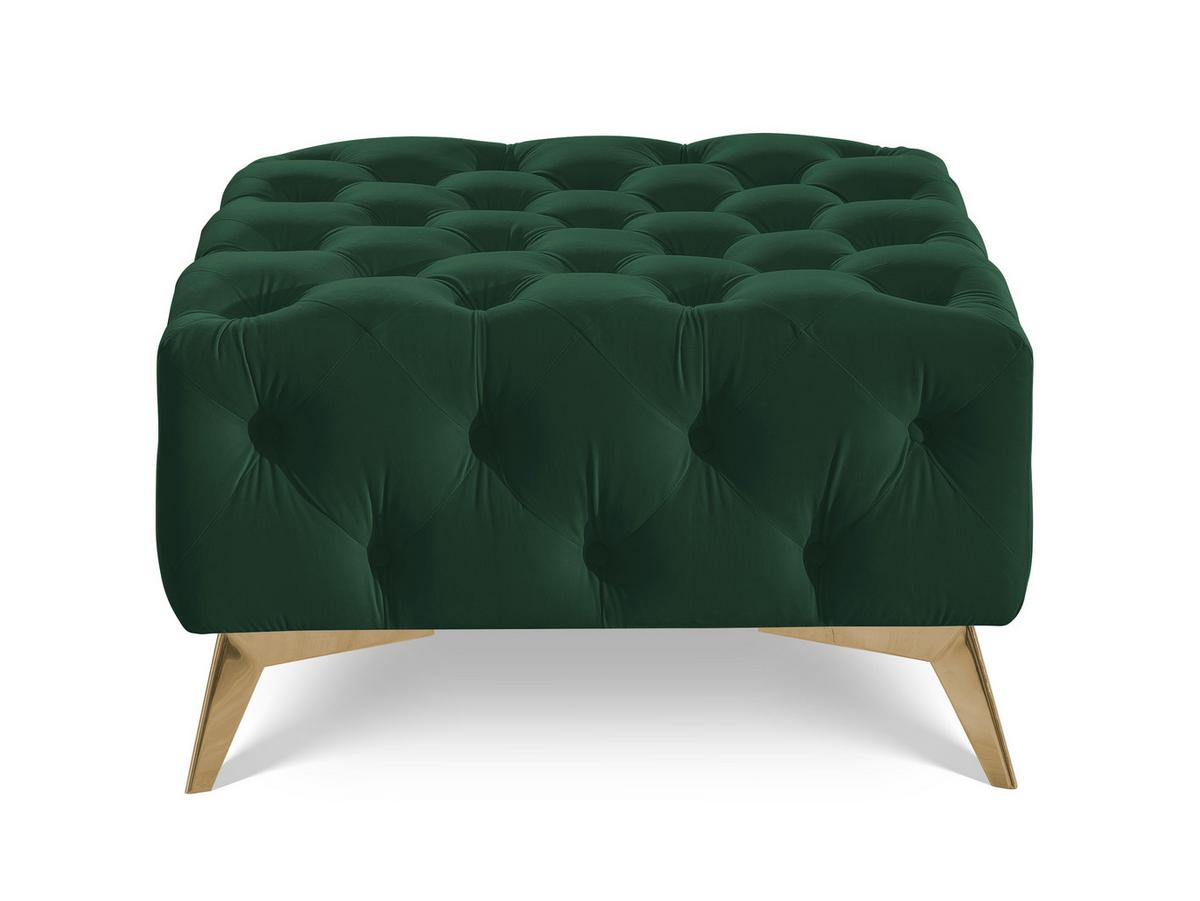 HOCKER Chesterfield Whitby Flaschengrün Samt mit goldenen Füßen - Dunkelgrün/Goldfarben, Holz/Textil (80/45/80cm) - S-Style Möbel