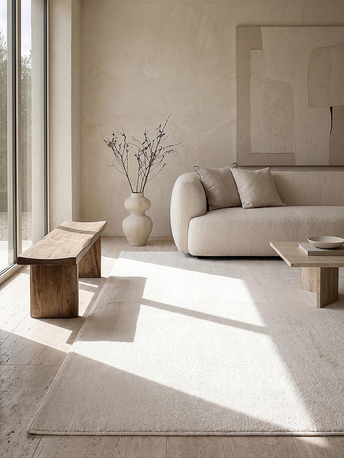 TEPPICHLÄUFER Antirutsch Uni ALDAN Polyester Creme 80 x 150 cm - Beige, Textil (80/150cm) - KADIMA DESIGN