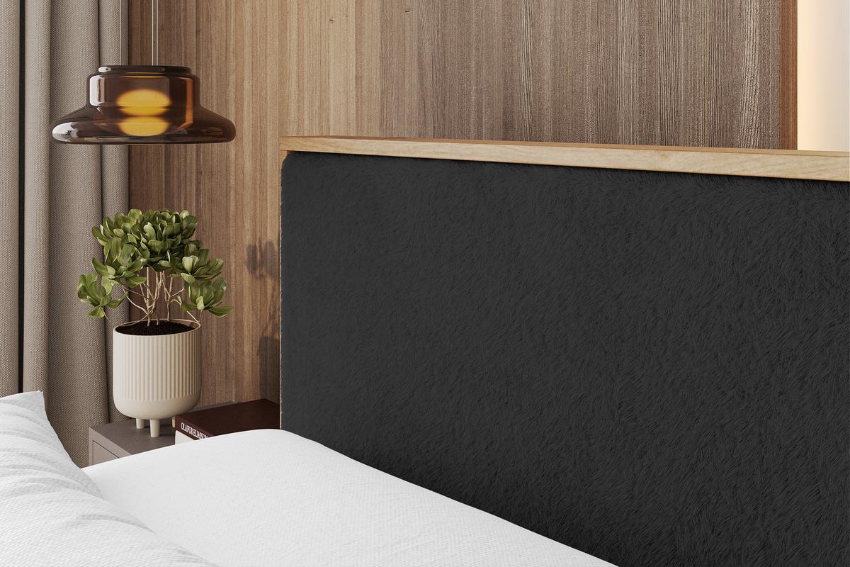 BOXBETT LOLLI9 - 140x200 - H4 Schwarz - Schwarz Hochglanz, Holzwerkstoff (140/200cm) - ALTDECOR