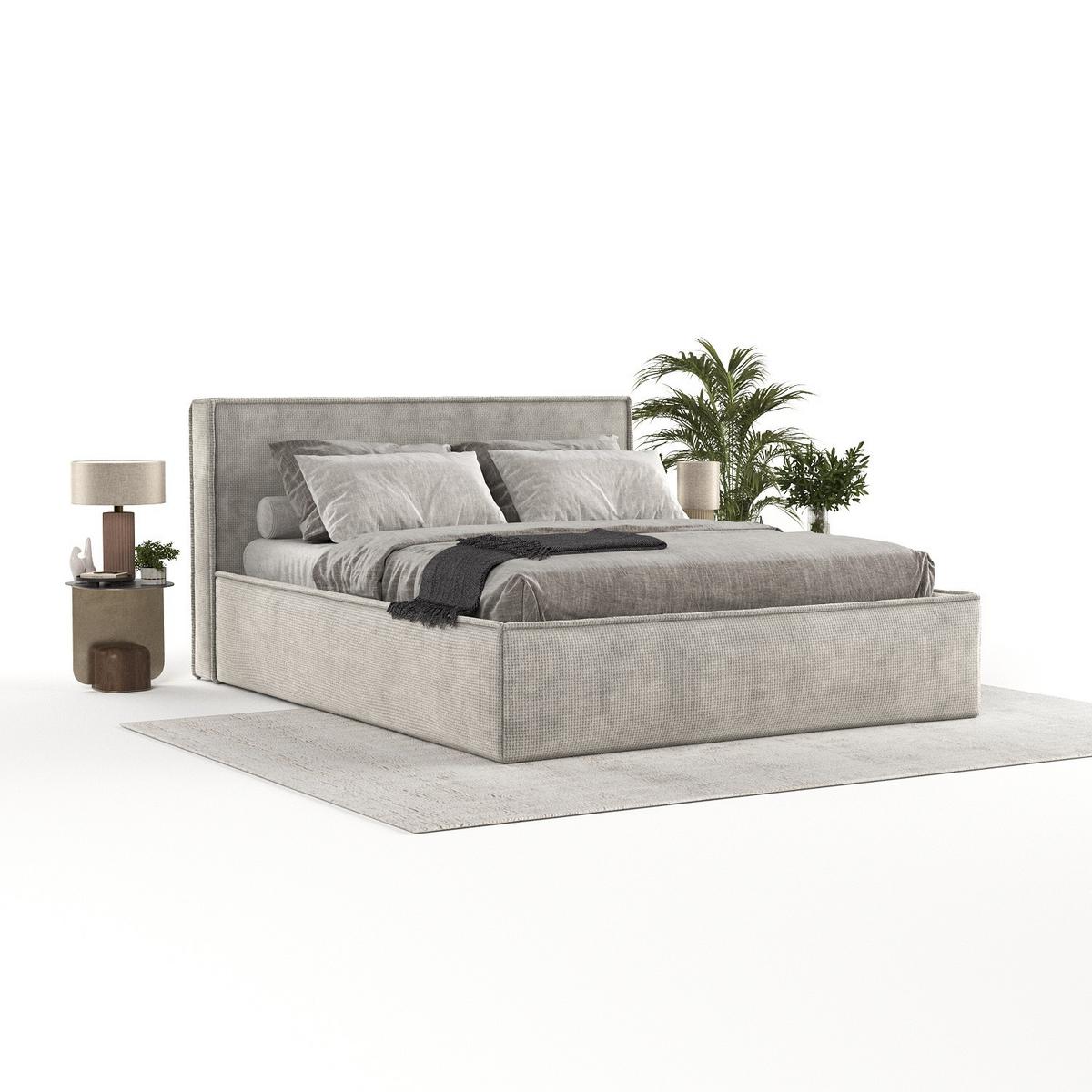 POLSTERBETT Sato mit Stauraum 120/200 cm Beige im Bonita Stoff - Beige/Schwarz, Holz/Holzwerkstoff (120/200cm) - AltaBeds