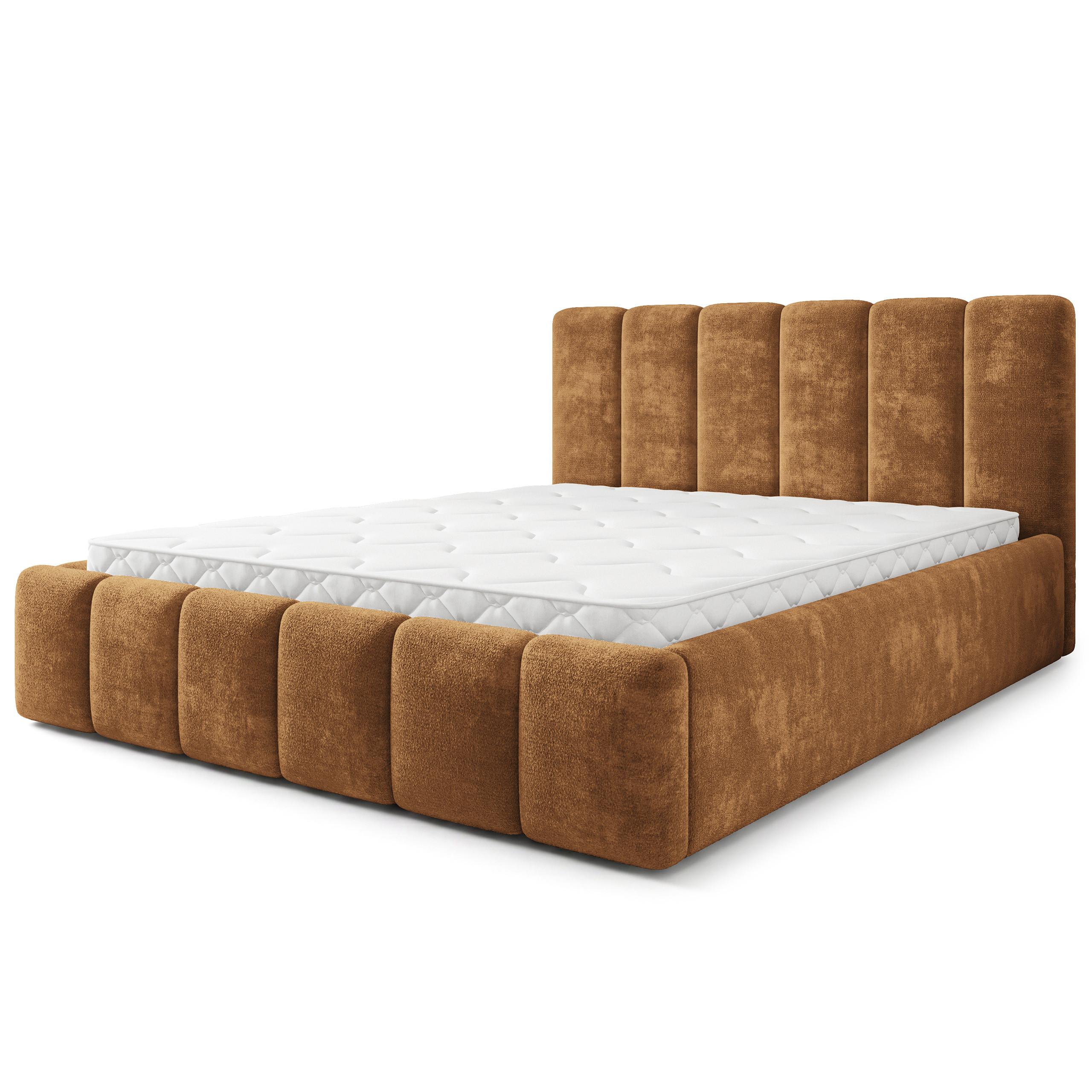 POLSTERBETT ATTORA LM 180x200 cm mit Bettkästen - Hellbraun - Hellbraun, Holz (180/200cm) - MASSENO