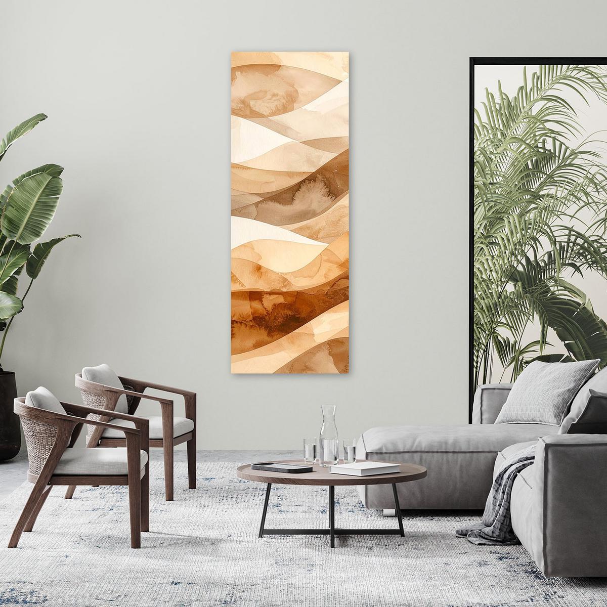 LEINWANDBILD 3D und geometrisch 40x120cm - Beige, Textil (40/120cm) - Feeby