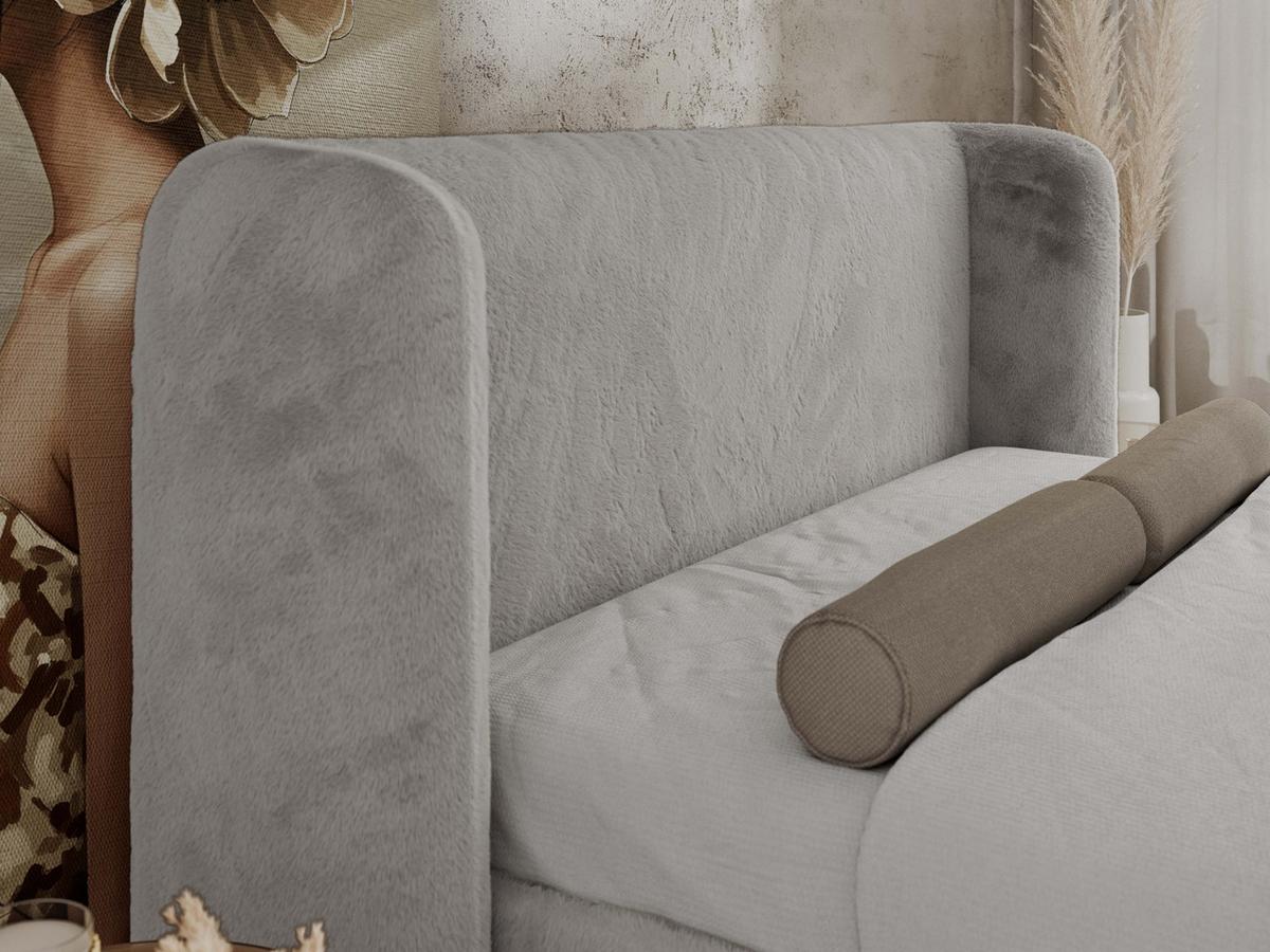 POLSTERBETT EMORA CLASSIC DUO 160/200 - Hellgrau Plüsch - Multipocket-Matratze - Hellgrau, Textil (160/200cm) - MKS
