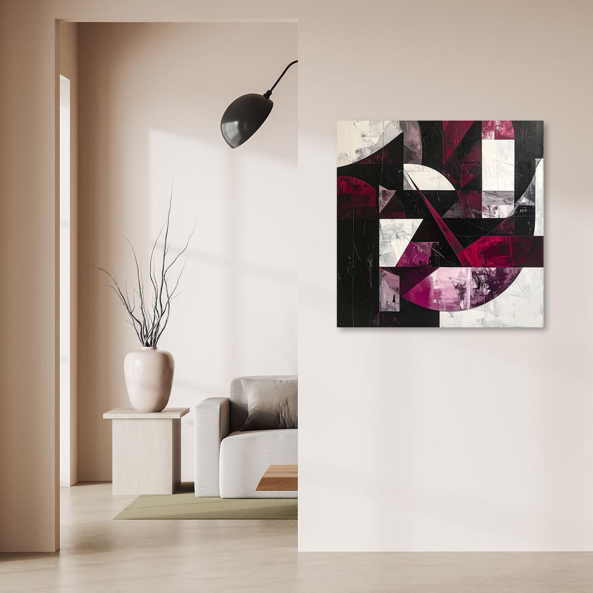 LEINWANDBILD 3D und geometrisch 60x60cm - Rot, Textil (60/60cm) - Feeby