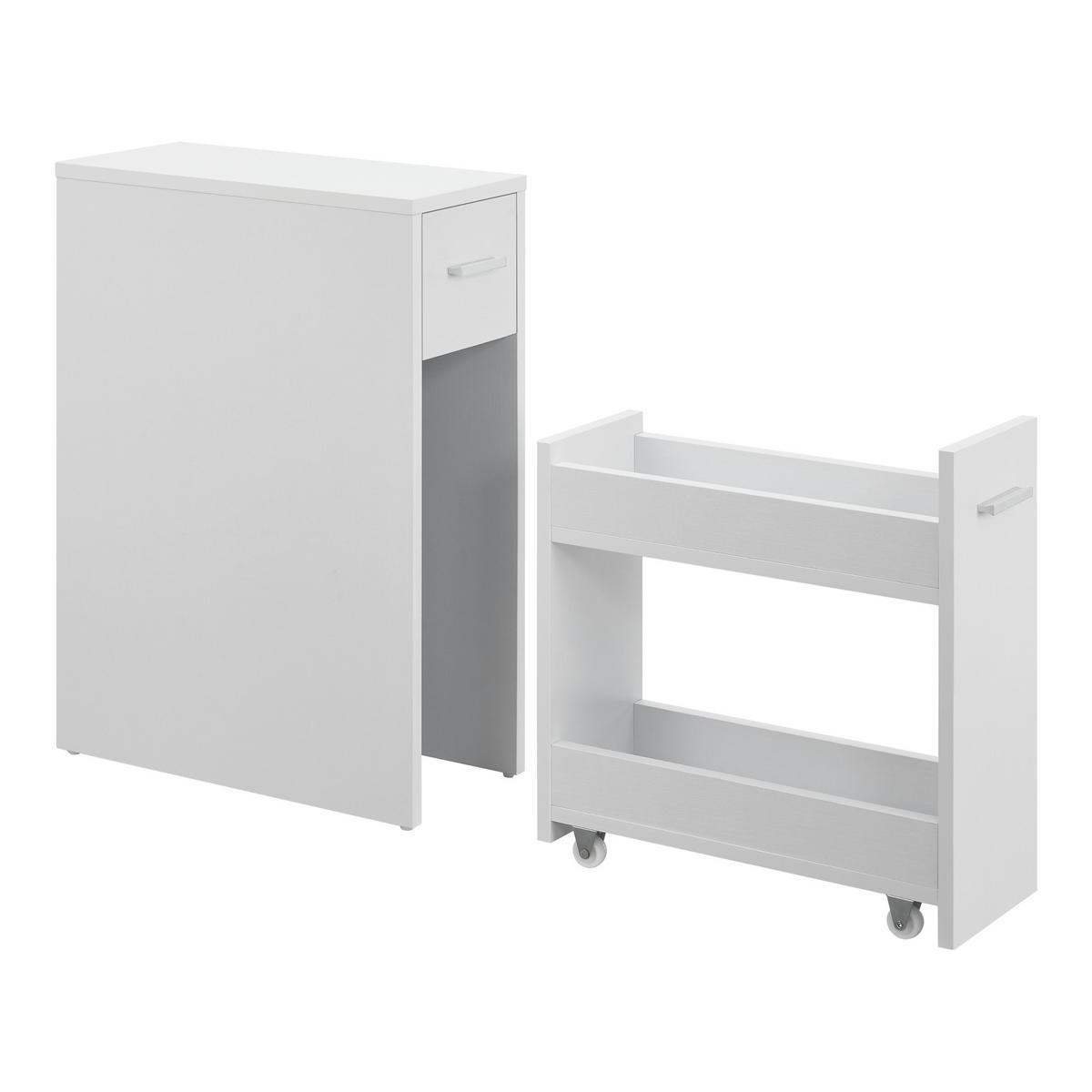SEITENSCHRANK Kauhajoki - Weiß, Holzwerkstoff (20/61/45cm) - [en.casa]