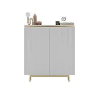 KOMMODE Selene 2D Weiß matt 111 cm mit goldenem Metallrahmen - Goldfarben/Weiß, Holzwerkstoff/Metall (111/125/35cm) - Meble Lindner