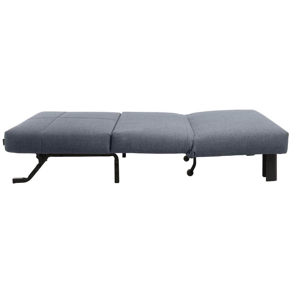 FALTSESSEL Kalomira Bezug Flachgewebe Metall schwarz / denim - Blaugrau, Kunststoff (100/85/85cm) - 58aufmkessel
