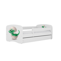 KINDERBETT Kleindino mit Schublade 140/70 80/61/144 - Weiß, Holzwerkstoff (70/140cm) - RAUMHIRSCH FURNITURE