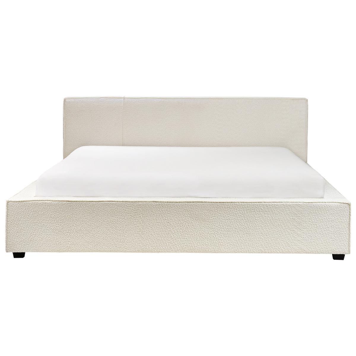 POLSTERBETT mit Lattenrost 180x200 cm Weiß Mirande - Creme, Textil (180/200cm) - Beliani