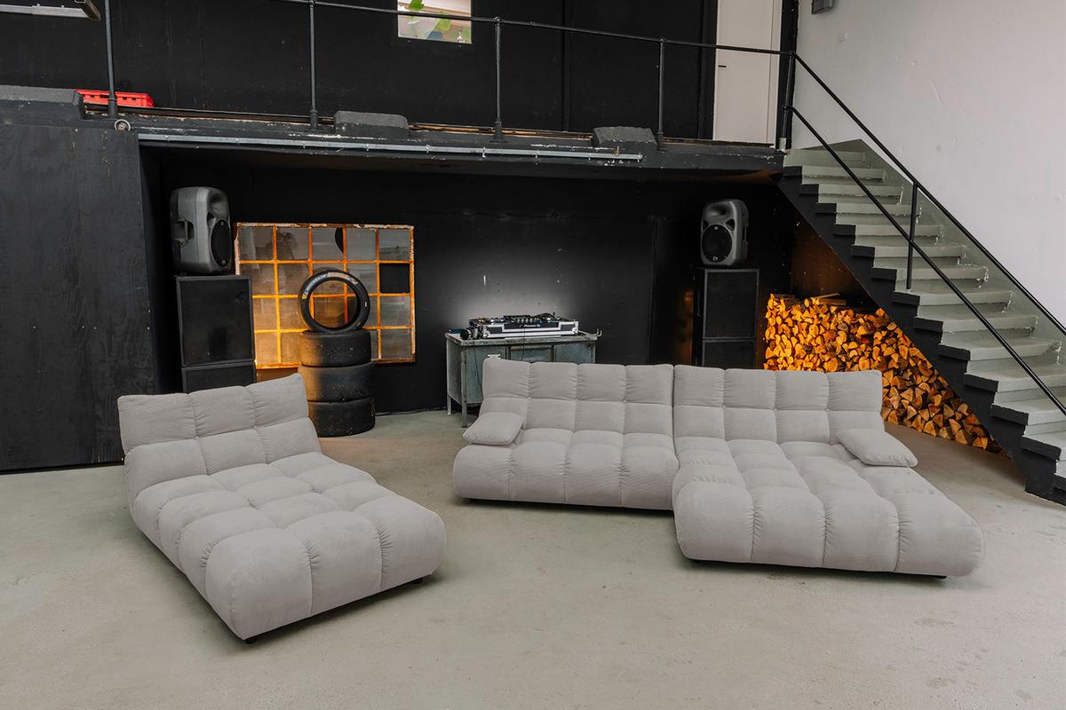 SITZGRUPPE VIVIEN 3ER SET Grau Cord (1er-Set) - Grau, Kunststoff/Textil (359/85/510cm) - KAWOLA