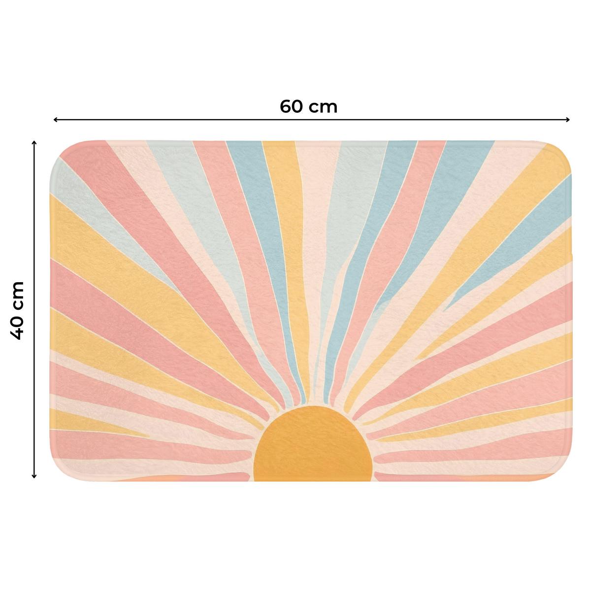 WC-VORLEGER Illustration - Sonne - Pastellfarben Toilettenvorleger 60x40 cm - Pastellblau, Textil (60/1cm) - OnlyWow