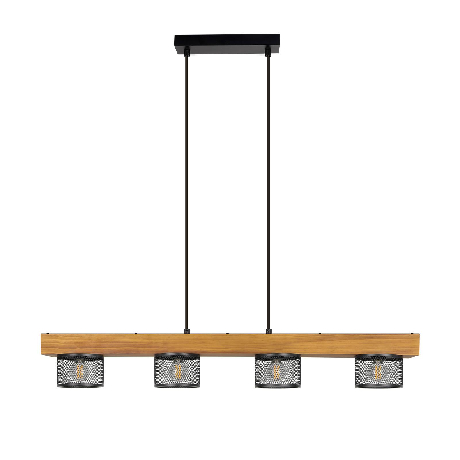 PENDELLEUCHTE Torvik 82/10/150 cm - Schwarz/Braun, Holz/Metall (82/10/150cm) - ZMH