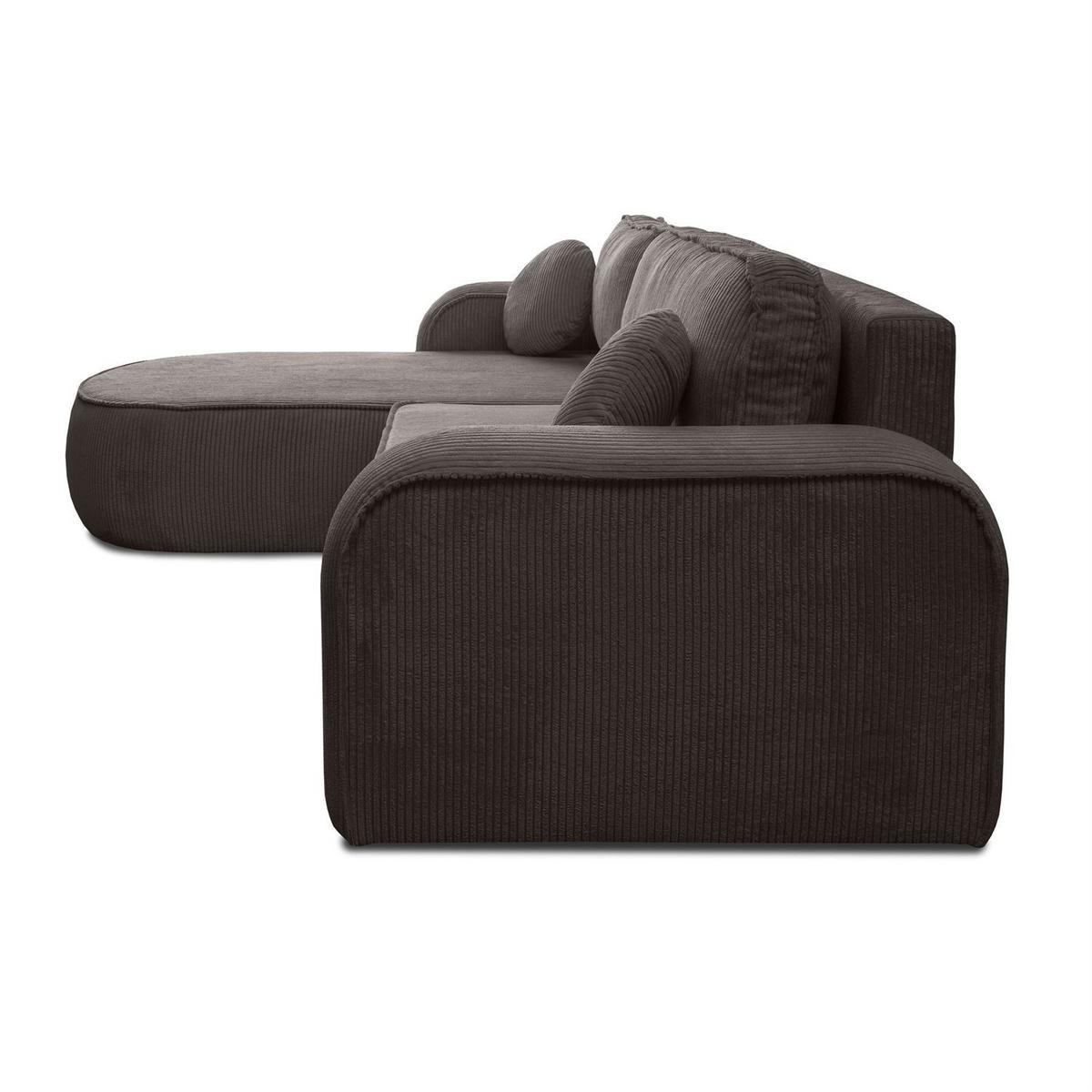 ECKSOFA VENUS mit Schlaffunktion und Bettkasten, Poso 04 - Braun, Textil (275/178cm)