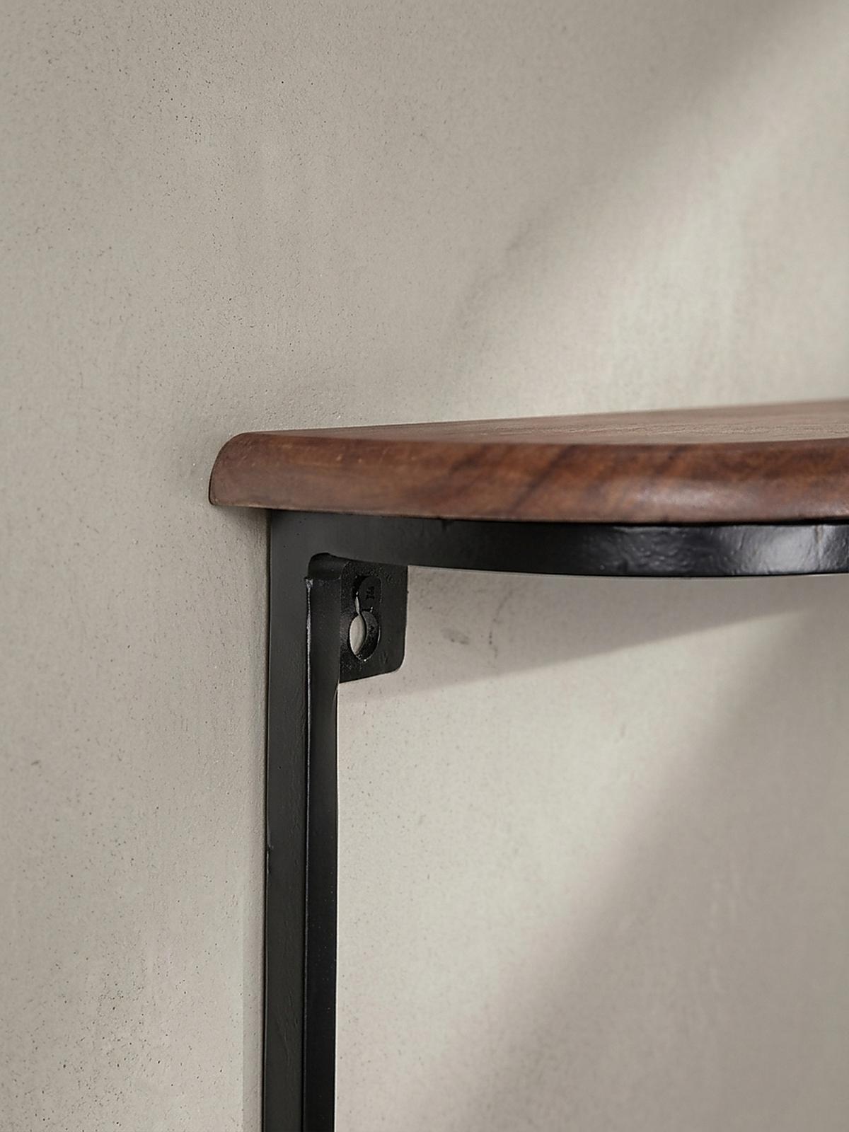 WANDREGAL Massivholz Metall Industrial Stil 50x15x13 cm - Schwarz/Braun, Holz/Metall (50/15/13cm) - KADIMA DESIGN