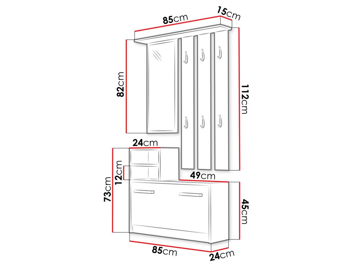 GARDEROBE Kolom - Schwarz, Holzwerkstoff (85/180/24cm) - MIRJAN24