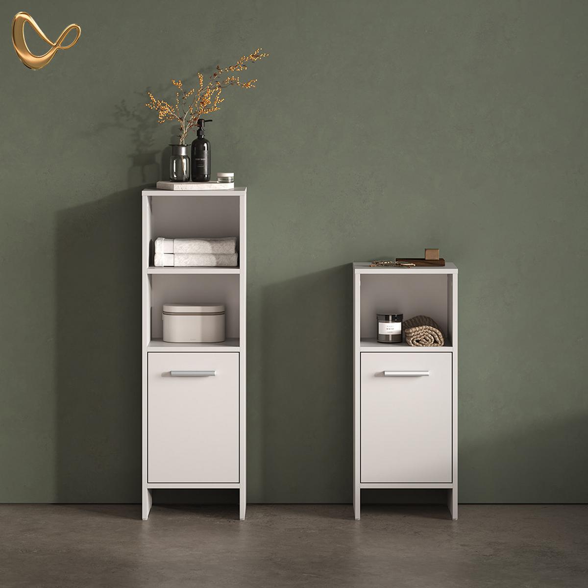 BADMÖBEL-SET Amalfi Weiß 2 Teile - Weiß, Holzwerkstoff (33.8/108.2/26.3cm) - Livinity®