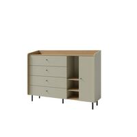 KOMMODE VETTA 155/115/42cm mit 4 Schubladen 1 Türen Hellgrün - Hellgrün, Holzwerkstoff (155/115/42cm) - MASSENO