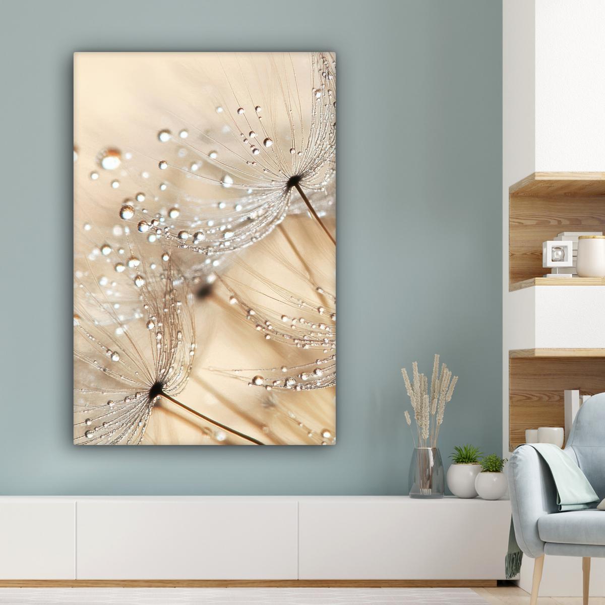 LEINWANDBILD Löwenzahn - Abstrakt - Natur - Beige Deko XXL 80x120 cm - Braun, Textil (80/120cm) - MuchoWow