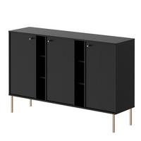 KOMMODE FLOW 157/41/95 cm, Schwarz - Schwarz, Holzwerkstoff/Metall (157.7/95/40.8cm) - Idohome