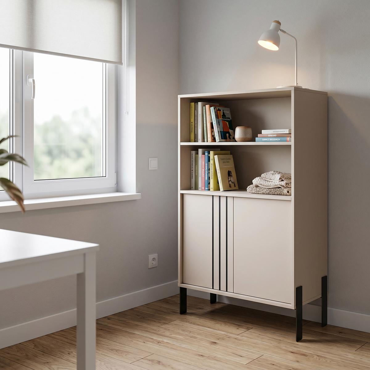 BÜCHERREGALE VALOZA 80 / 127 / 40 cm Wohnzimmerregal Hochschrank Regal Kaschmir - Kaschmir, Holzwerkstoff (80/127/40cm) - MASSENO