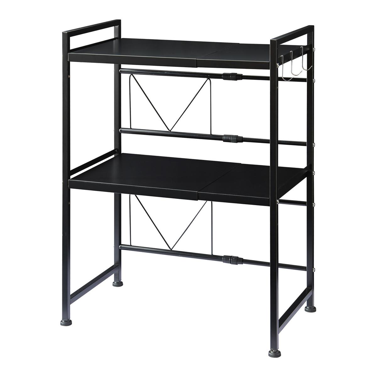 MIKROWELLENREGAL Sorsele - Schwarz, Metall (63/78.5/32cm) - [en.casa]