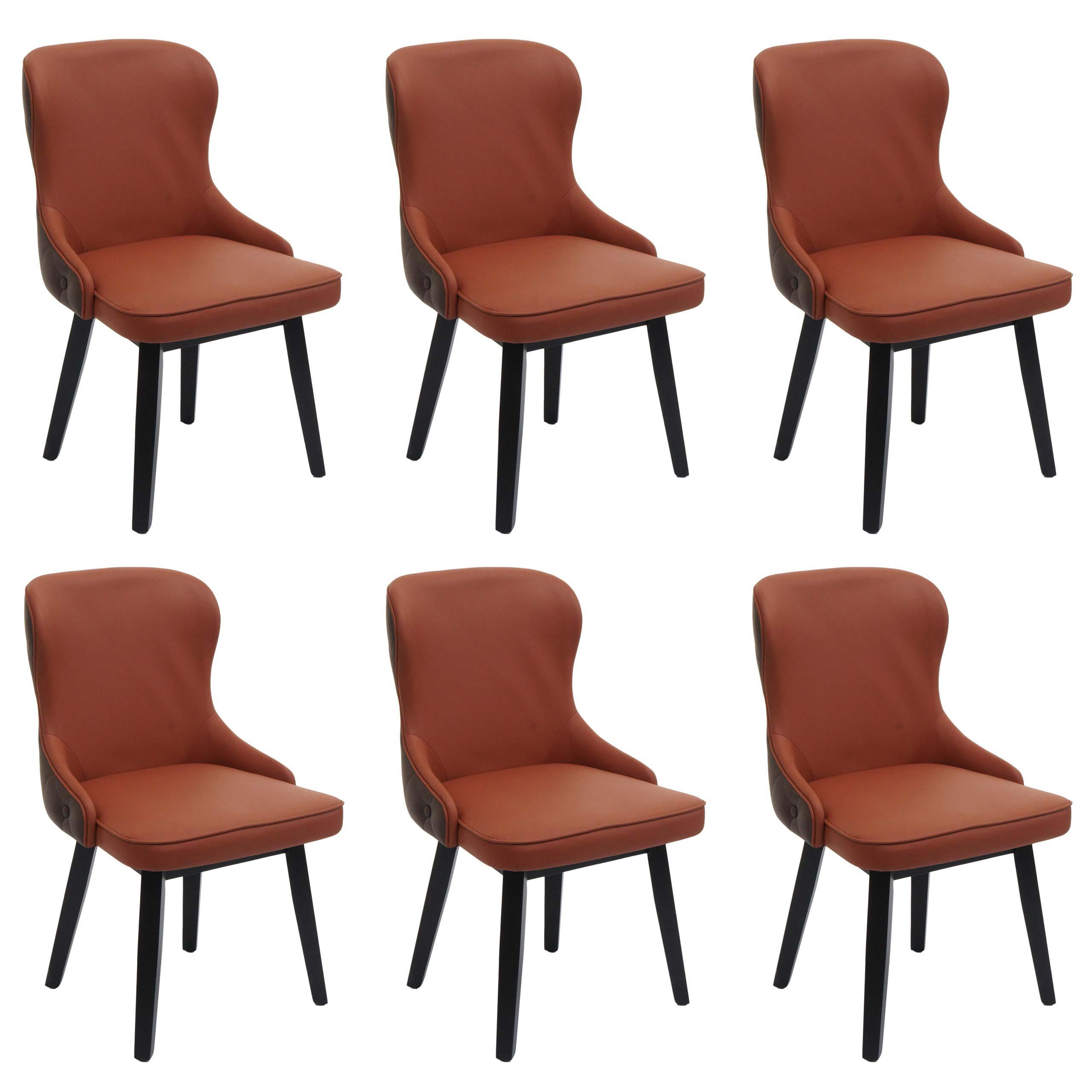ESSZIMMERSTUHL Rotbraun, Braun 6er-Set - Rotbraun/Terracotta, Textil (53/86/53cm) - MCW