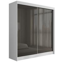 KLEIDERSCHRANK PEKA - 200 cm - Weiß|Grau - Weiß/Grau, Holzwerkstoff (200/215/61cm) - ALTDECOR