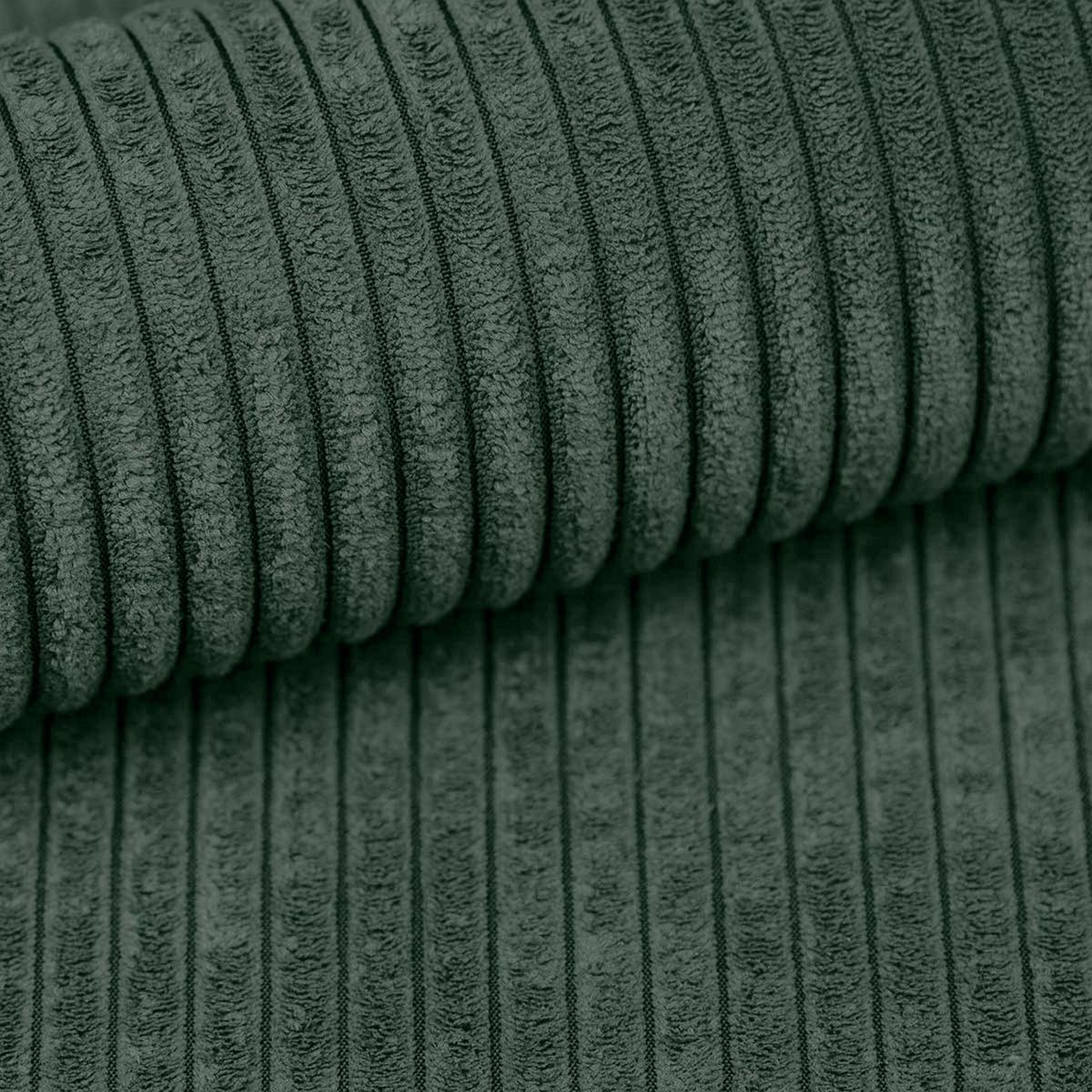 ECKSOFA L Form Konak Flaschengrün 276/201/90 cm Rechts mit Schlaffunktion - Dunkelgrün/Silberfarben, Textil/Metall (276/203cm) - AX Living