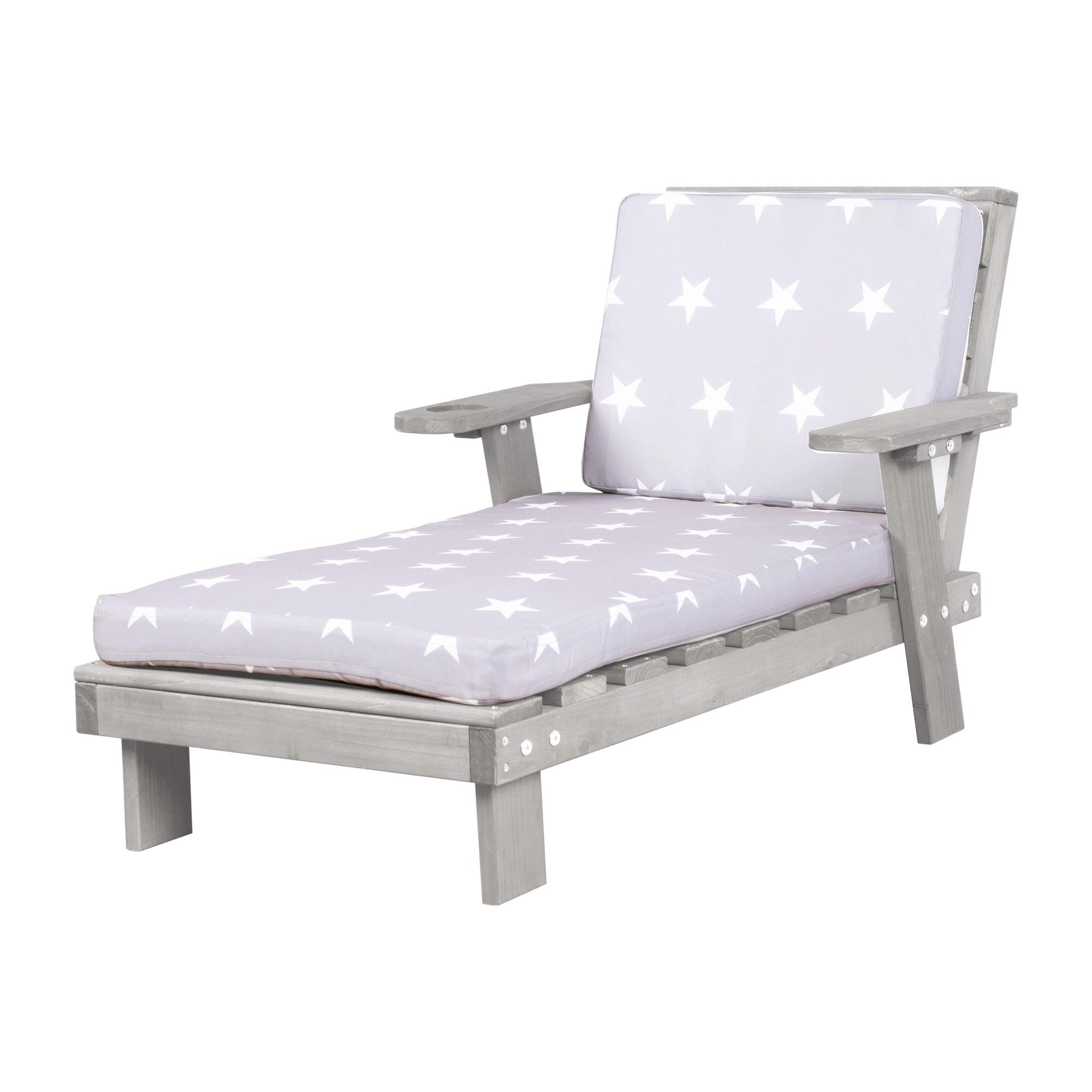 OUTDOORLIEGE Outdoorliege Little Stars - Hellgrau, Holz (55/54/85cm) - Roba