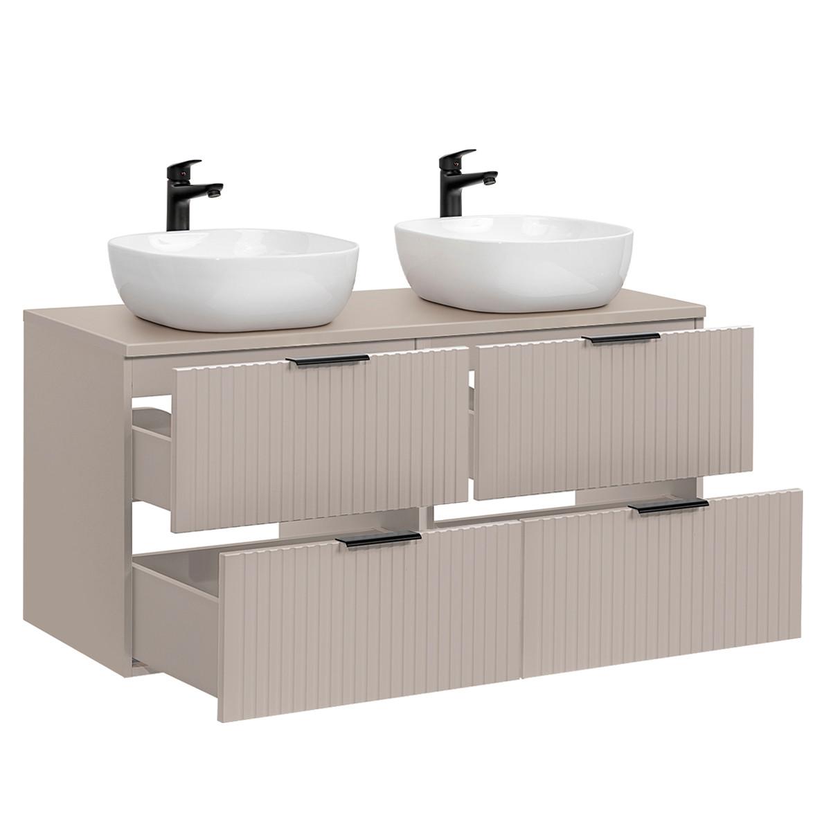 DOPPELWASCHTISCH 120.8cm Adriel Beige - Beige, Holzwerkstoff (120.8/59/46cm) - Petits-meubles