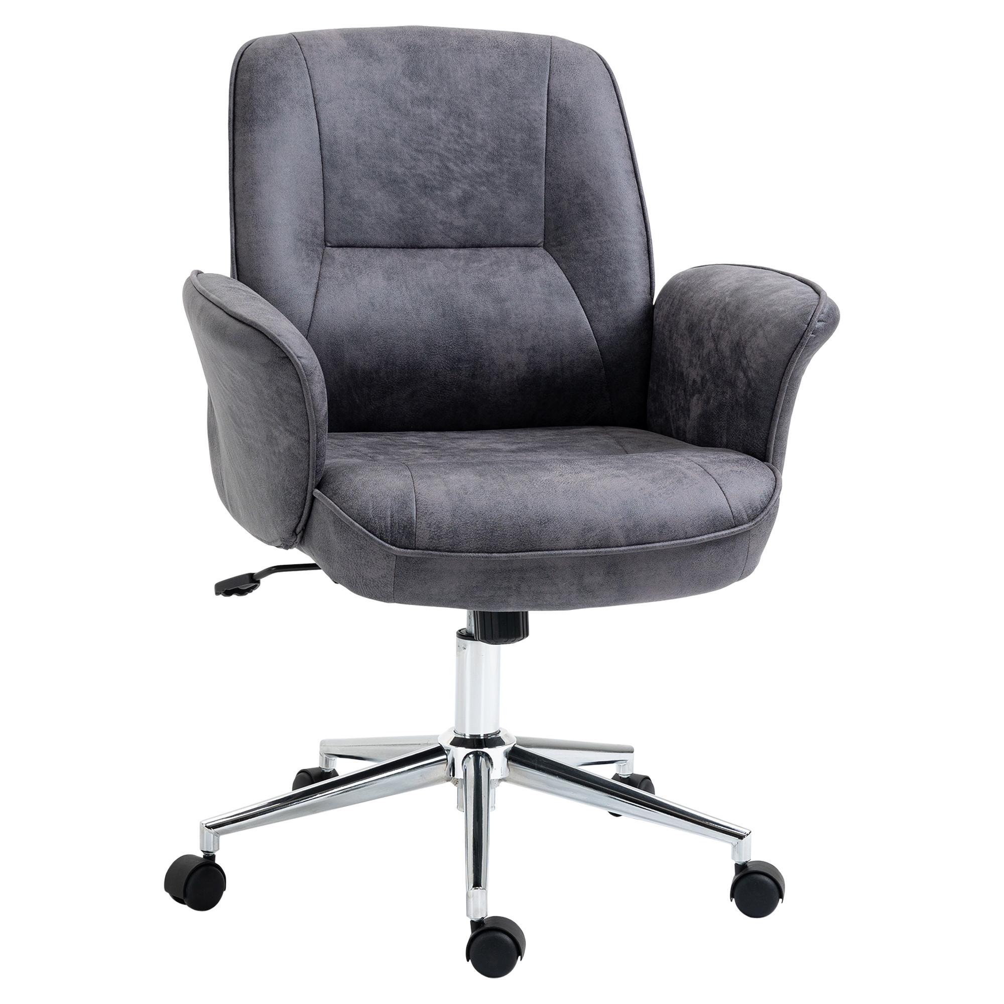BÜROSTUHL Schreibtischstuhl drehbar verstellbar Mikrofaser Schaumstoff Grau - Dunkelgrau, Kunststoff (70/106/65cm) - Vinsetto