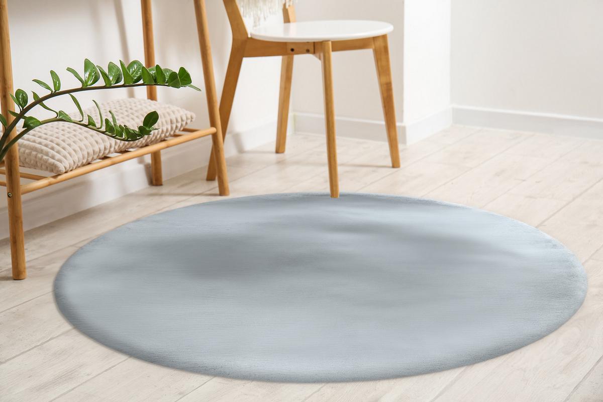 TEPPICH Teddy New 120 cm - Silberfarben, Textil (120/120cm) - rugsX