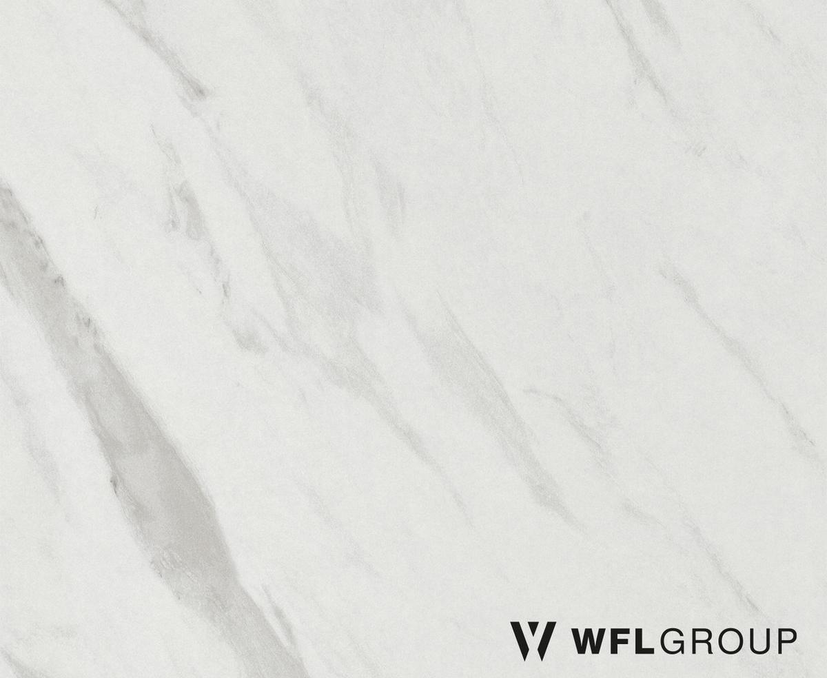 ESSTISCH Naro rund ausziehbar mit Schwarzem Lamellen-Metallgestell, Marmor Weiß 120-200/120/76 cm - Ecru/Schwarz, Holzwerkstoff/Metall (120/196/76cm) - WFL GROUP