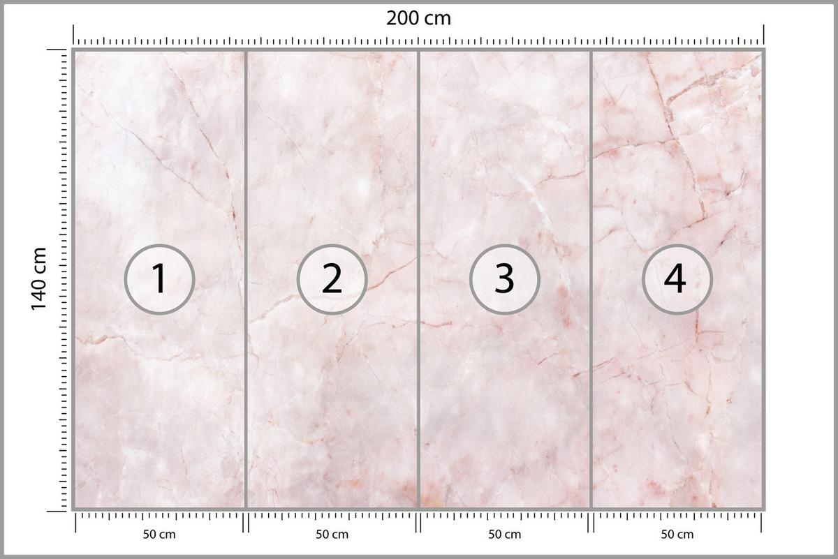 FOTOTAPETE Rosa Marmor Abstraktion Moderne Muster 200x140 - Rosa, Papier (200/140cm) - Muralo