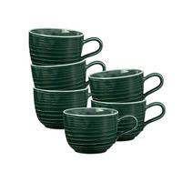 KAFFEETASSEN Terra Moosgrün 260 ml 6er Set - Dunkelgrün, Keramik (0.26L) - Seltmann Weiden