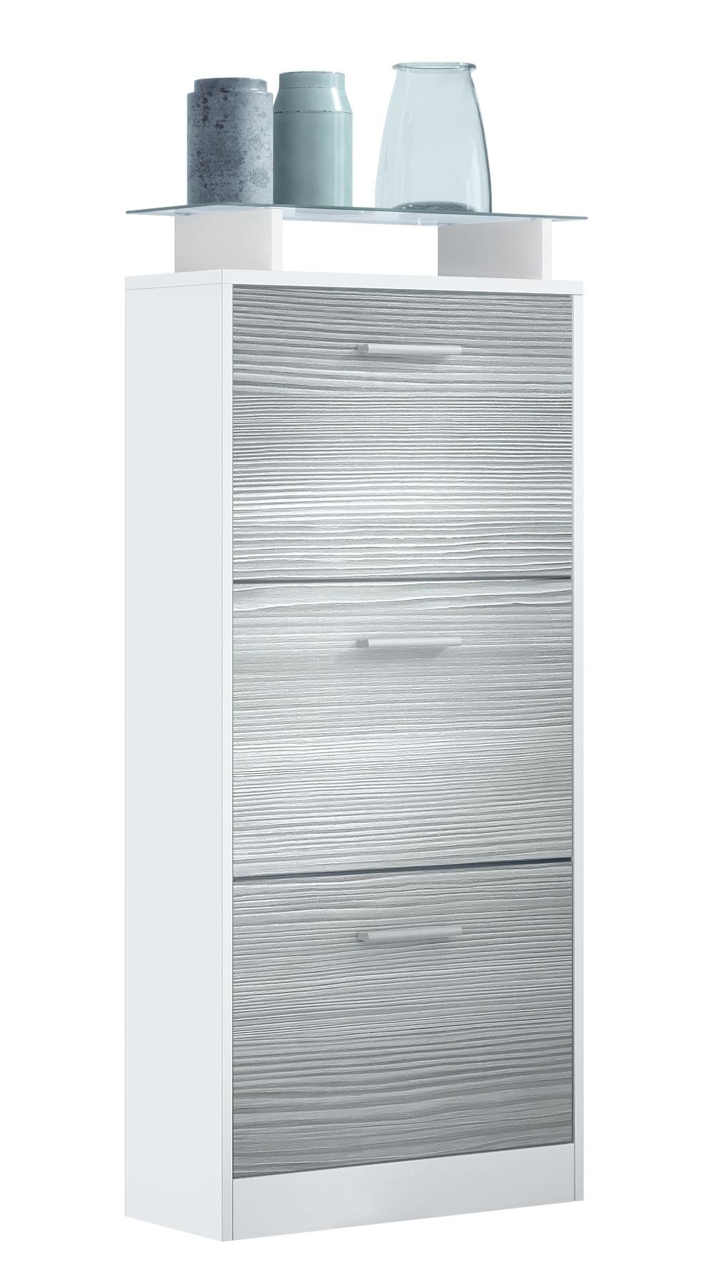 SCHUHSCHRANK Lavia Front in Avola-Anthrazit - Anthrazit, Holzwerkstoff (46/128/23cm) - Vladon