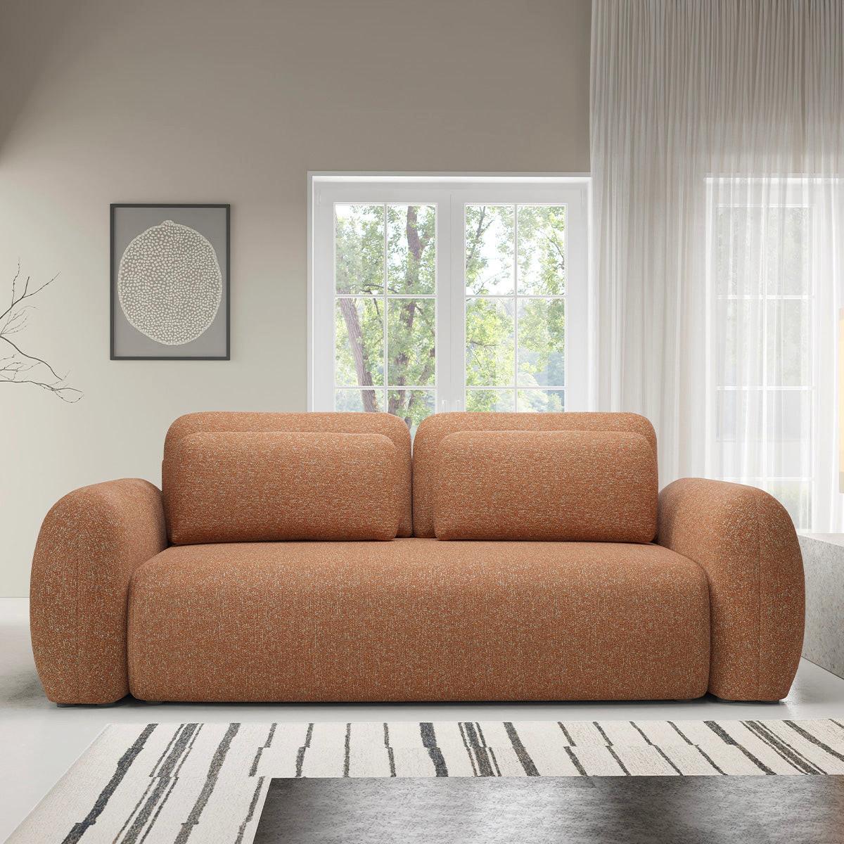 SOFA Carmela 3 Sitzplätze Orange - Orange, Holz (266/95/121cm) - Petits-meubles