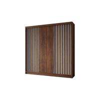 SCHWEBETÜRENSCHRANK LAMELLO 240/216/61 cm Modern Kleiderschrank 3-türig Nussbaumfarben - Nussbaumfarben, Holzwerkstoff (240/216/61cm) - MASSENO