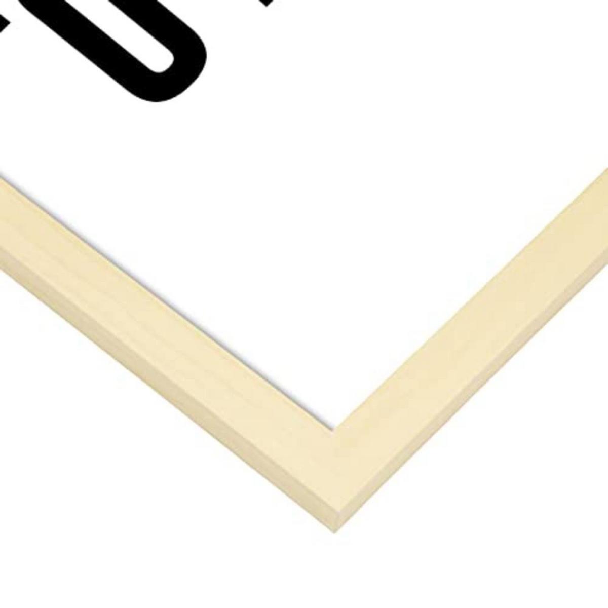 POSTER Set mit 4 Leidenschaft TypografieStil A4 Rahmen aus hellem Holz - Beige, Papier (29.7/3cm) - Nacnic