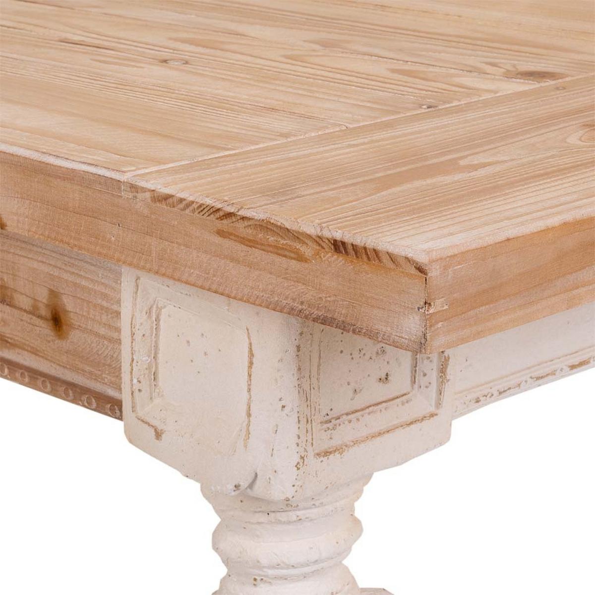 TISCH aus holz geschnitzter, Weißer 200x90x78 - Multicolor, Holz (78/200/90cm) - Wanderlust