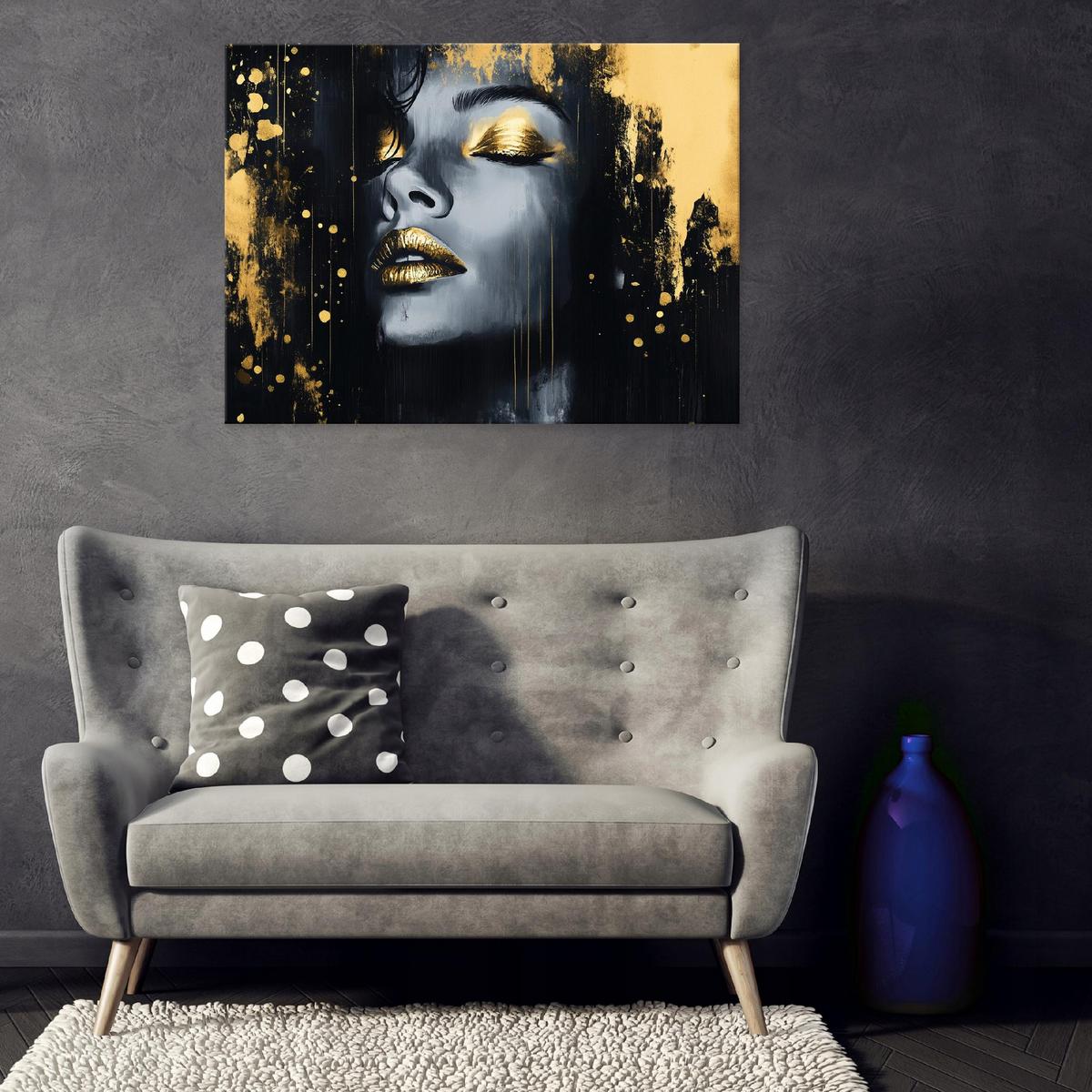 LEINWANDBILD Abstrakt Frau Schwarz Modern 60x40 - Multicolor, Holzwerkstoff (60/40cm) - Wallarena