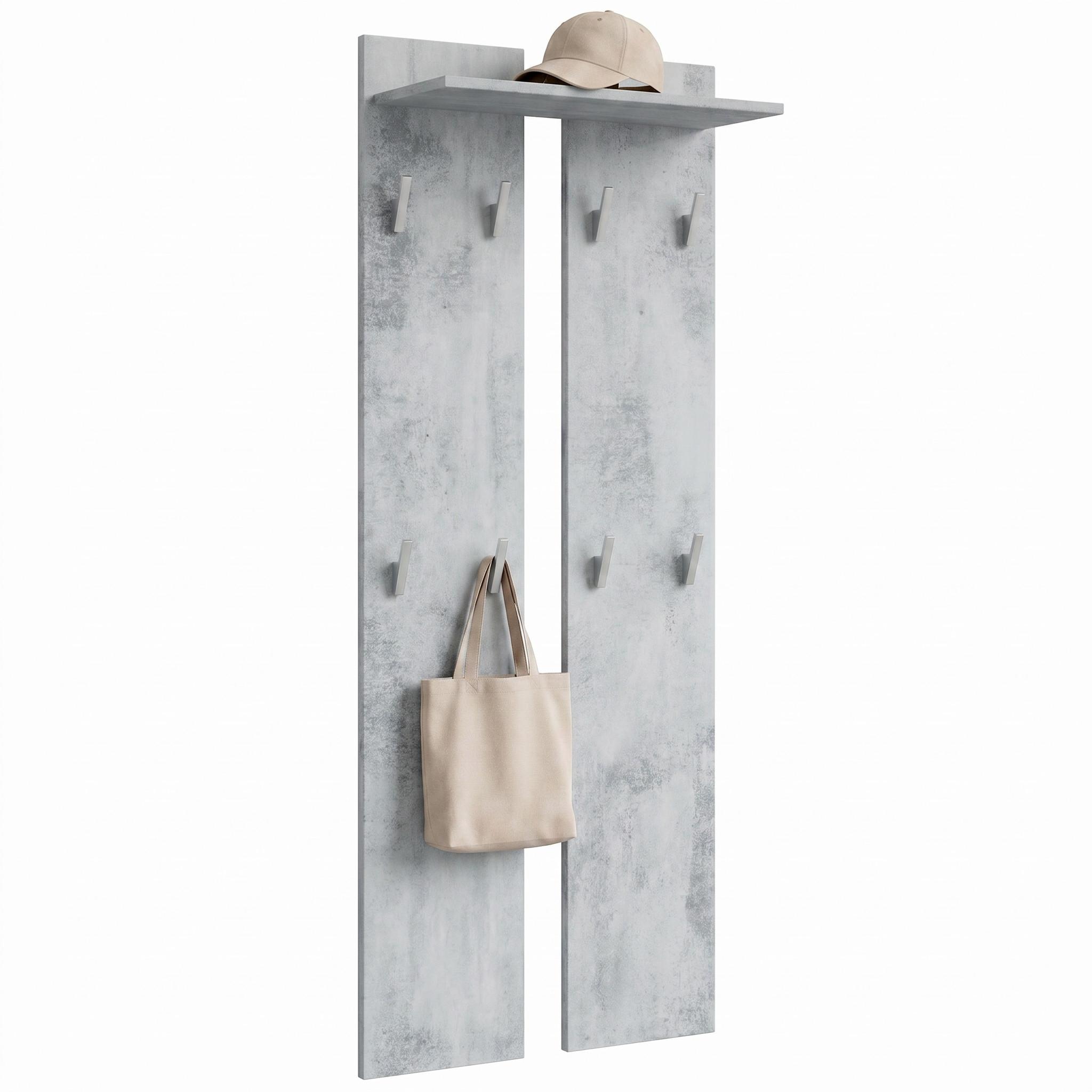 GARDEROBENPANEEL Wandpaneel Beton Oxid Optik - Hellgrau, Holzwerkstoff (57/170/20cm) - Vladon